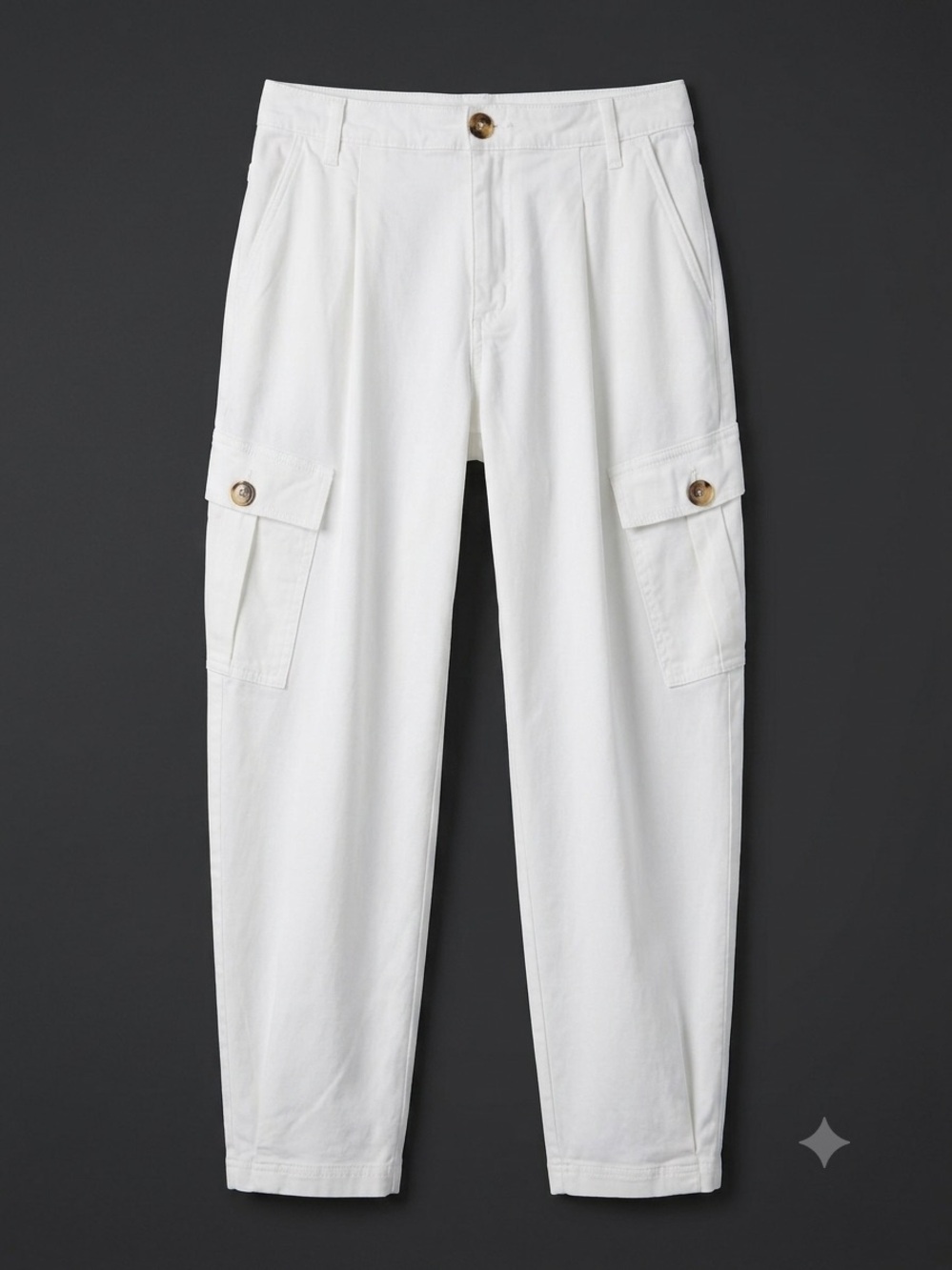 AMADI for Anthropologie White Cargo Pants | Made in USA | Size M